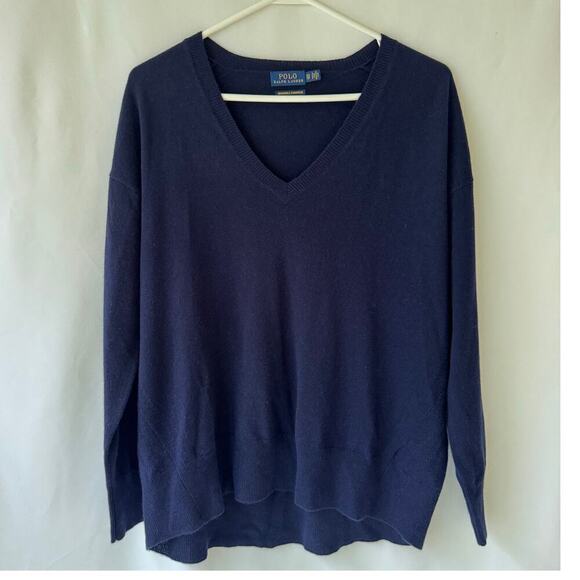 Polo Ralph Lauren Mens Washable Cashmere Sweater Size XS Navy Blue Old Money - Picture 1 of 8